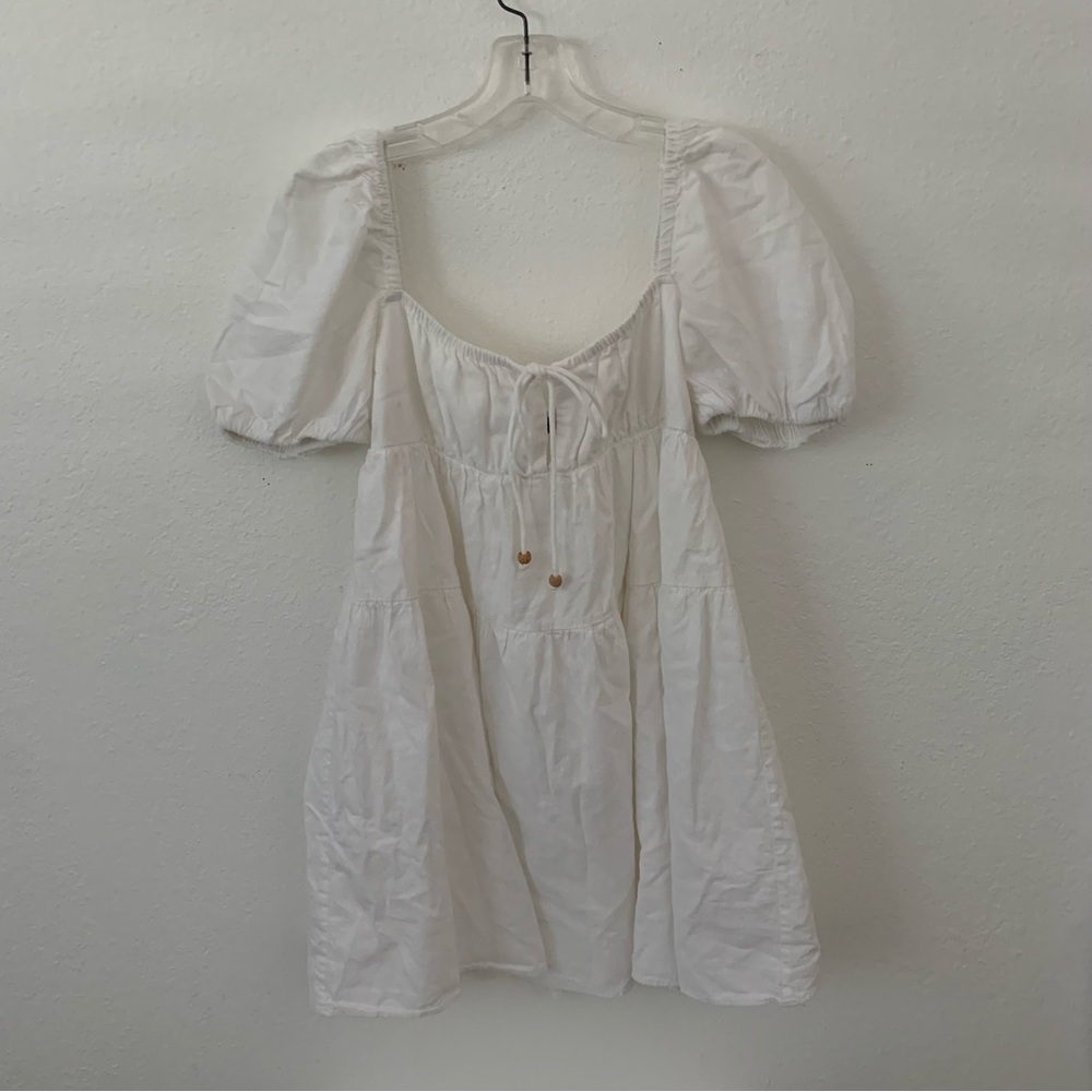 zara puff sleeve babydoll dress